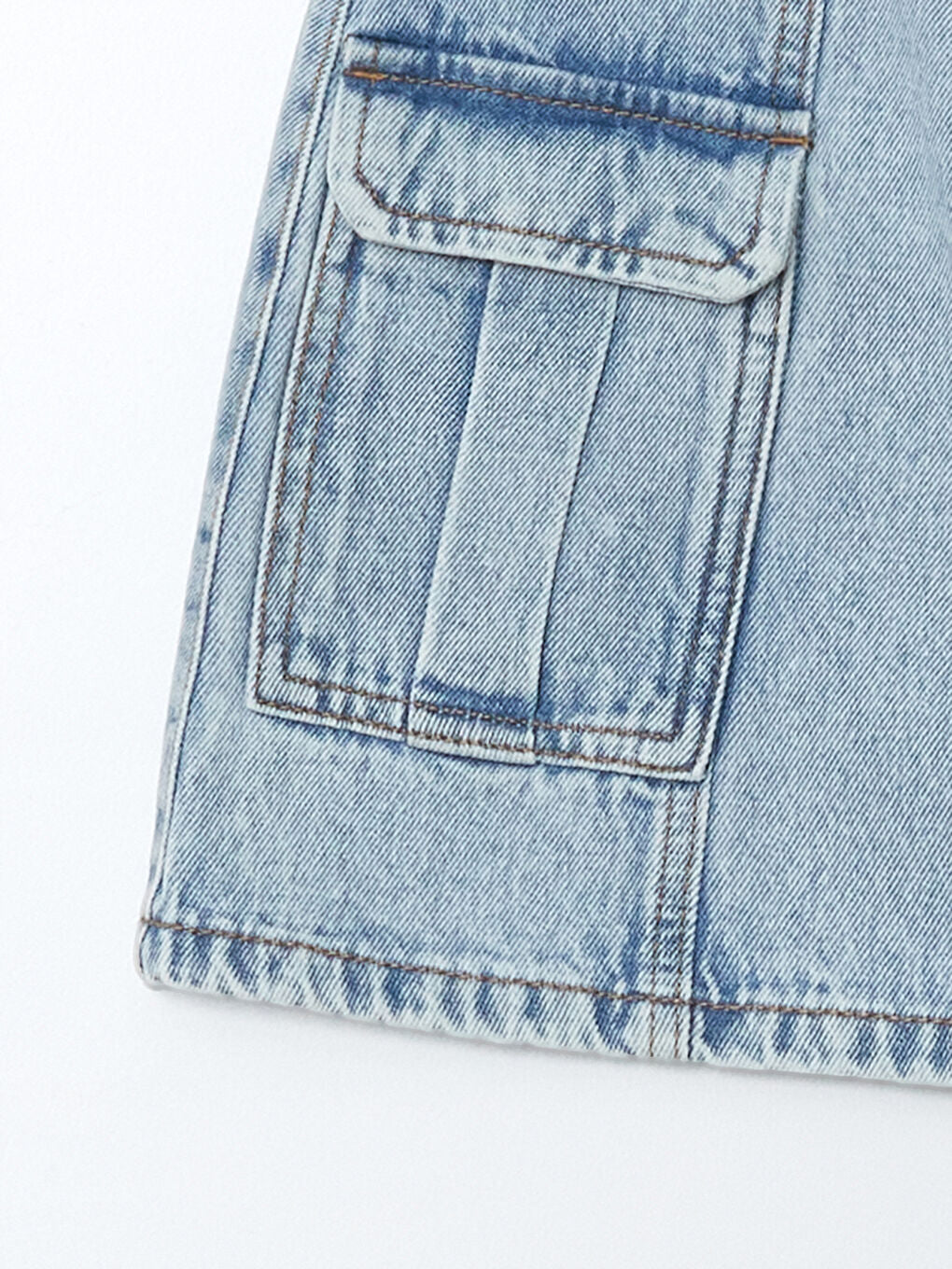 LCW Kids Blue Girls Cargo Jean Skirt