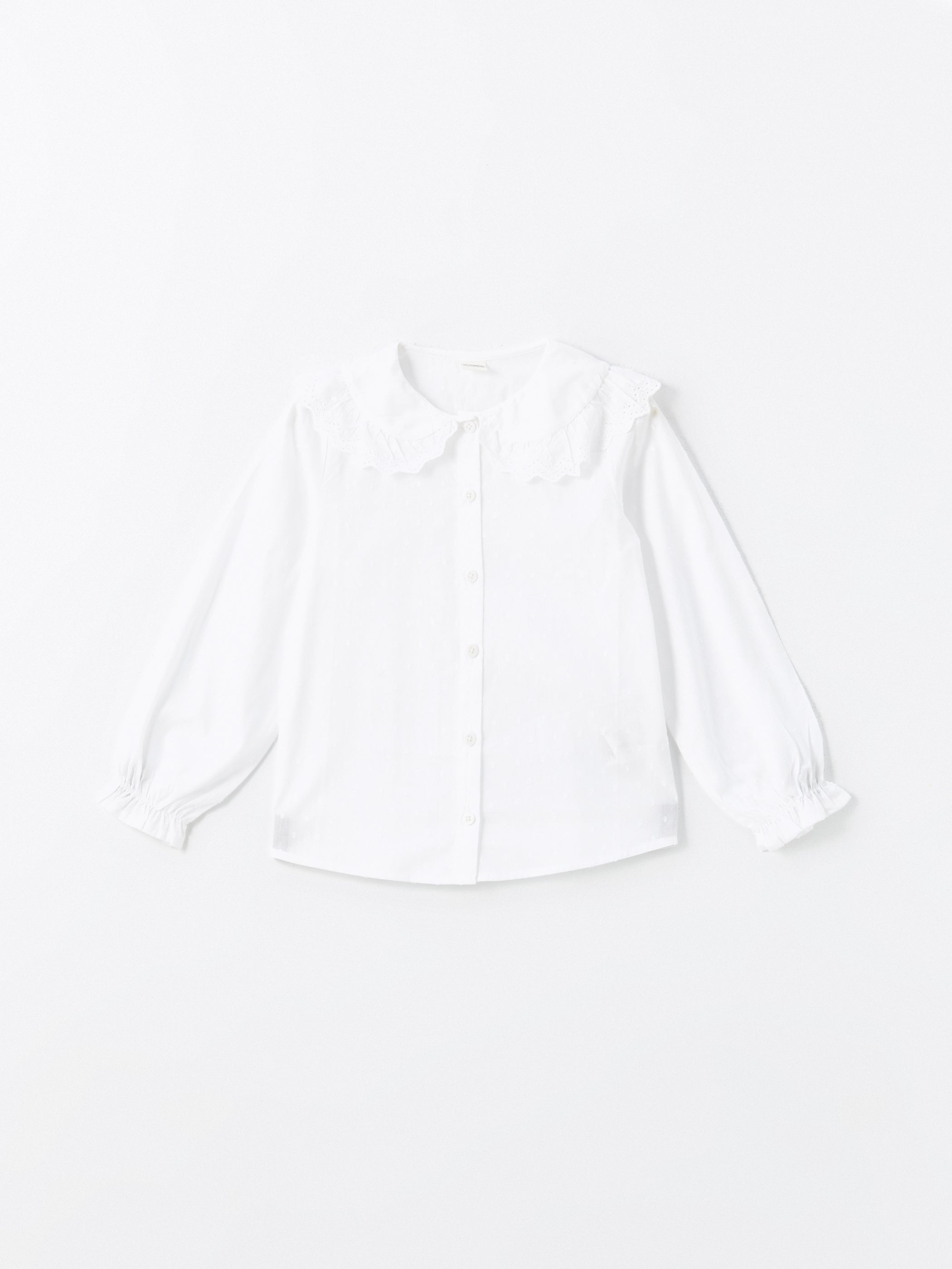 Baby Collar Textured Girl Shirt