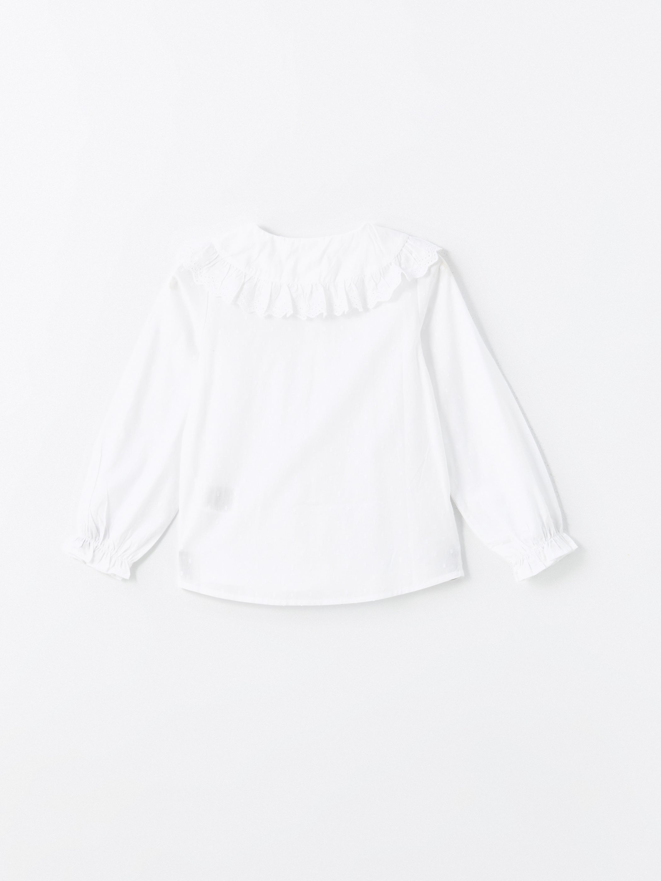 Baby Collar Textured Girl Shirt