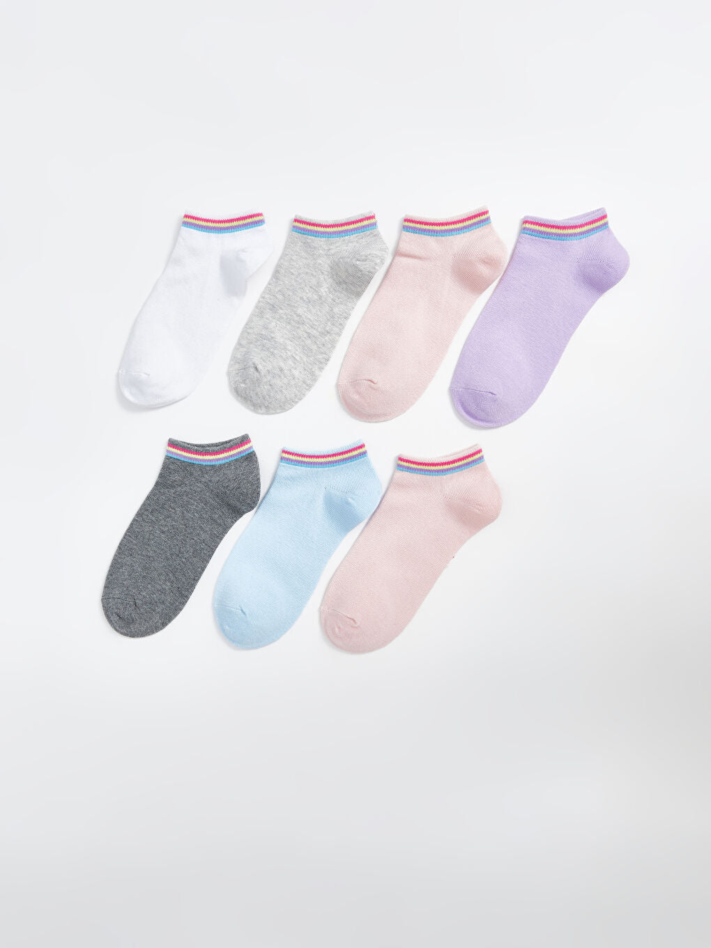 LCW Kids Ecru Girls Booties Socks 7-Pack