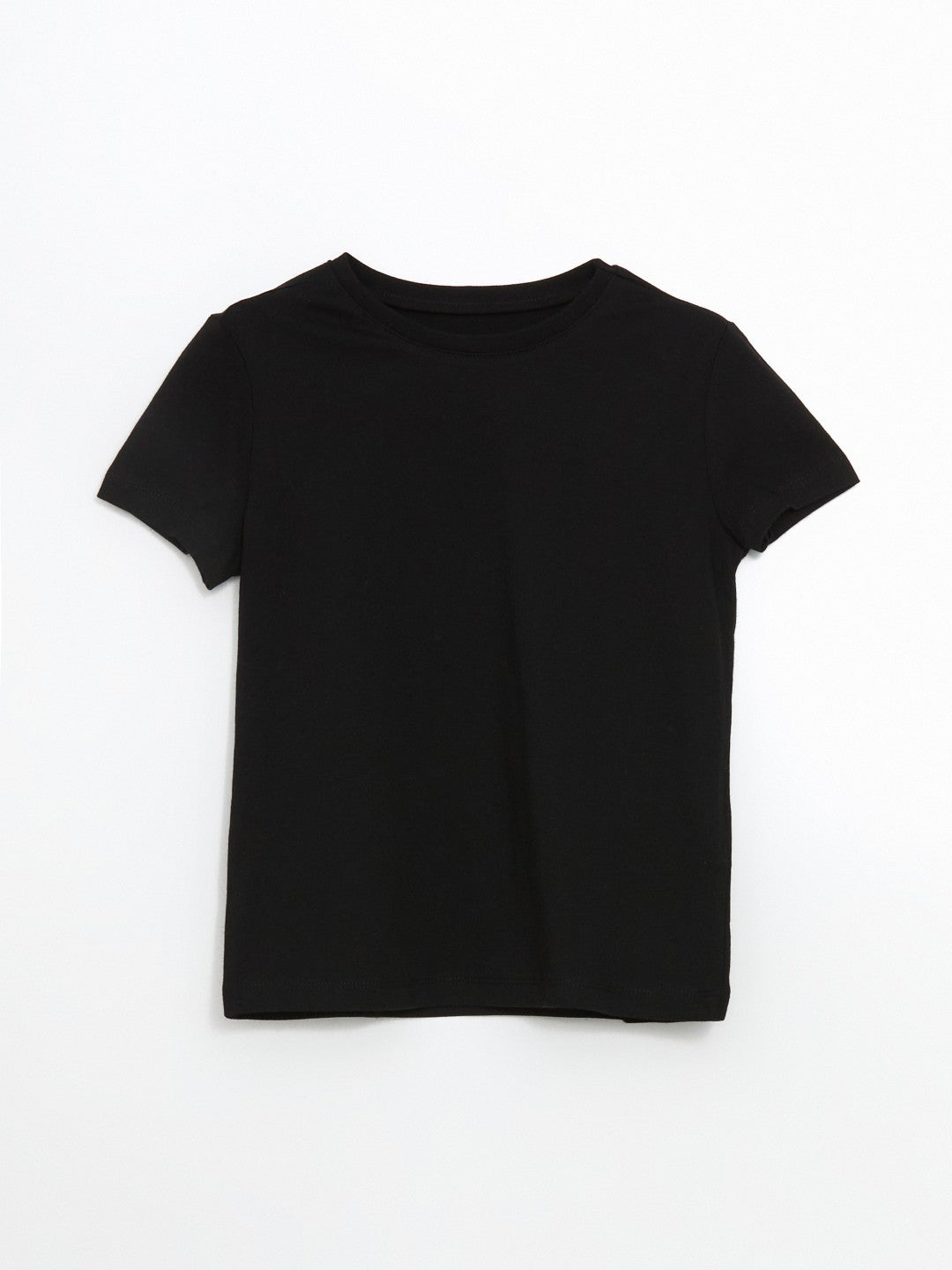 Lc Waikiki Crew Neck Plain Combed Cotton Girls T-Shirt