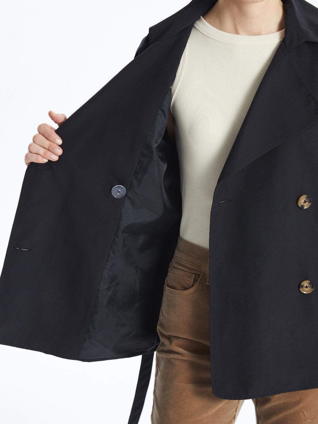 LCW Classic Jacket Collar Women Trench Coat