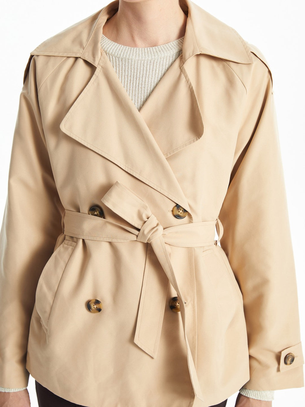 LCW Classic Jacket Collar Women Trench Coat