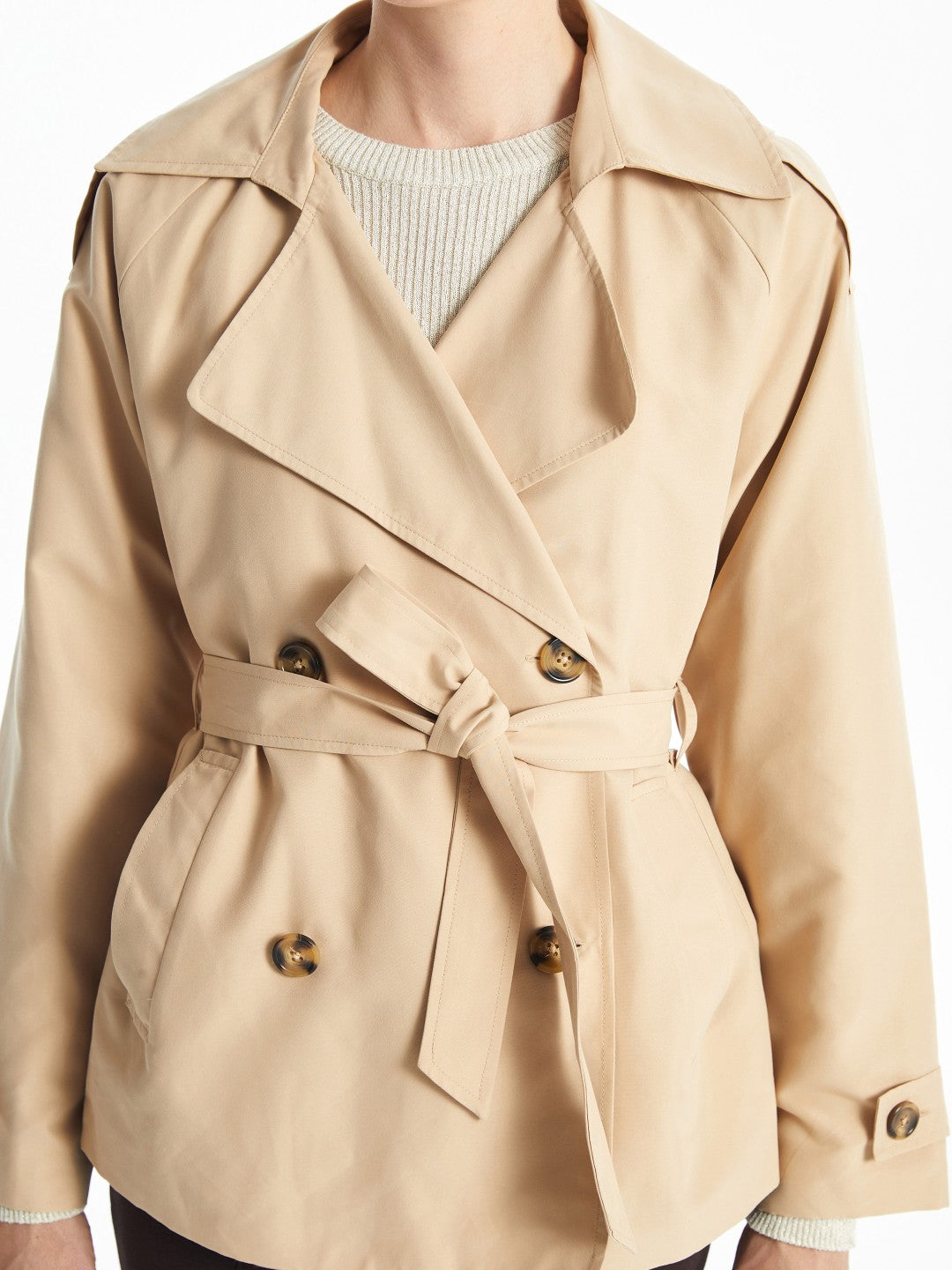 LCW Classic Jacket Collar Women Trench Coat