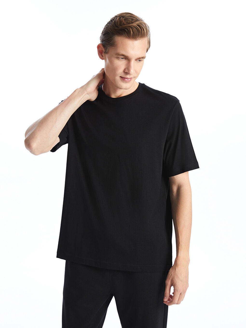 LCWAIKIKI Classic Green Crew Neck Combed Cotton Men T-Shirt