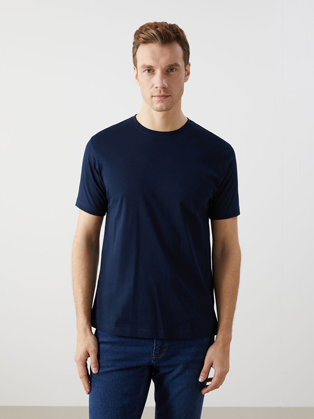 LCWAIKIKI Classic Green Crew Neck Combed Cotton Men T-Shirt