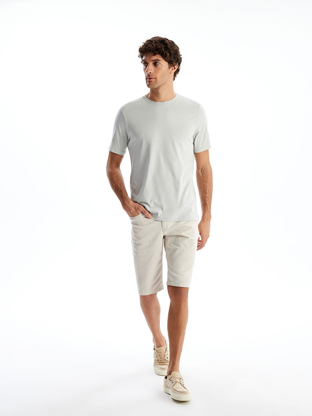 LCWAIKIKI Classic Green Crew Neck Combed Cotton Men T-Shirt