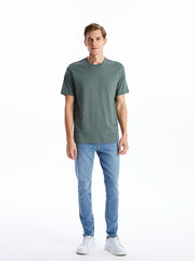 LCWAIKIKI Classic Green Crew Neck Combed Cotton Men T-Shirt