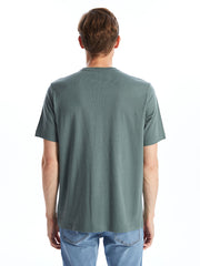 LCWAIKIKI Classic Green Crew Neck Combed Cotton Men T-Shirt