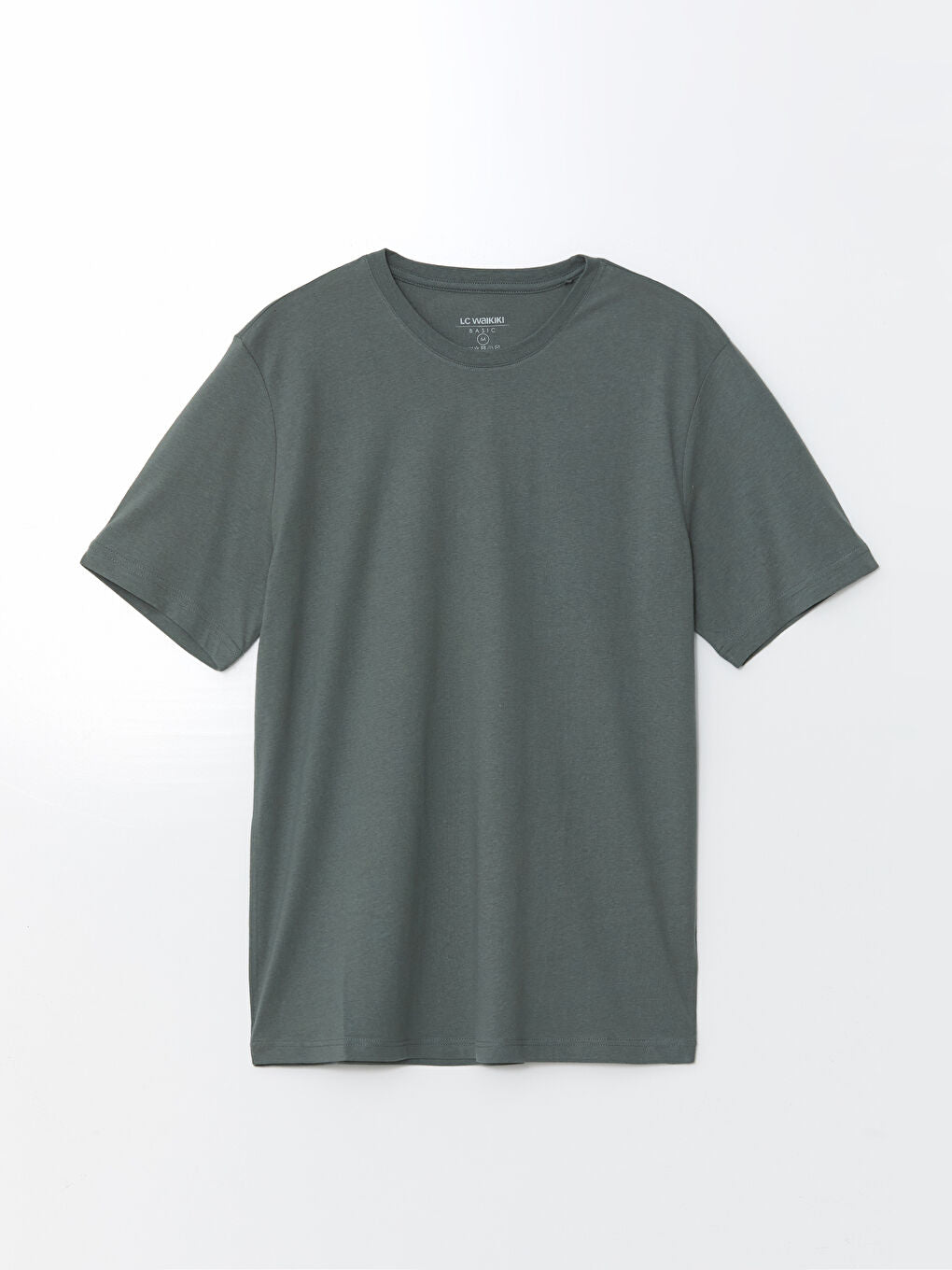 LCWAIKIKI Classic Green Crew Neck Combed Cotton Men T-Shirt