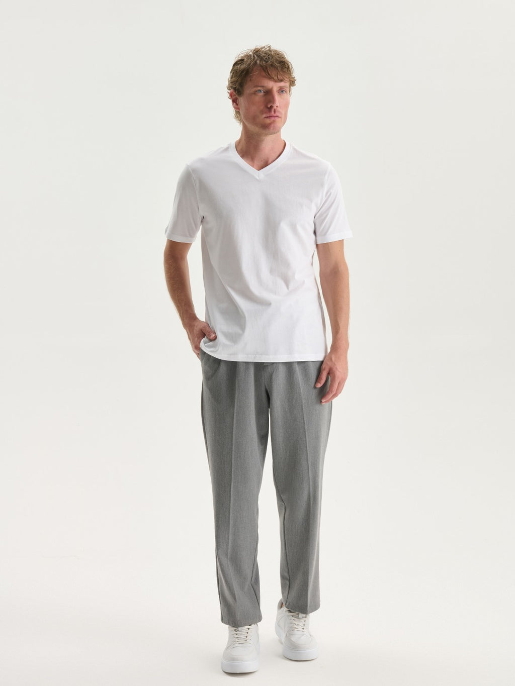 LCW Classic V-Neck Short Sleeve Combed Cotton Men T-Shirt