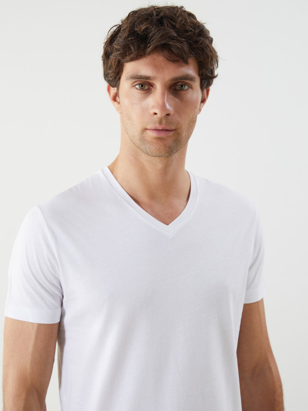 LCW Classic V-Neck Short Sleeve Combed Cotton Men T-Shirt