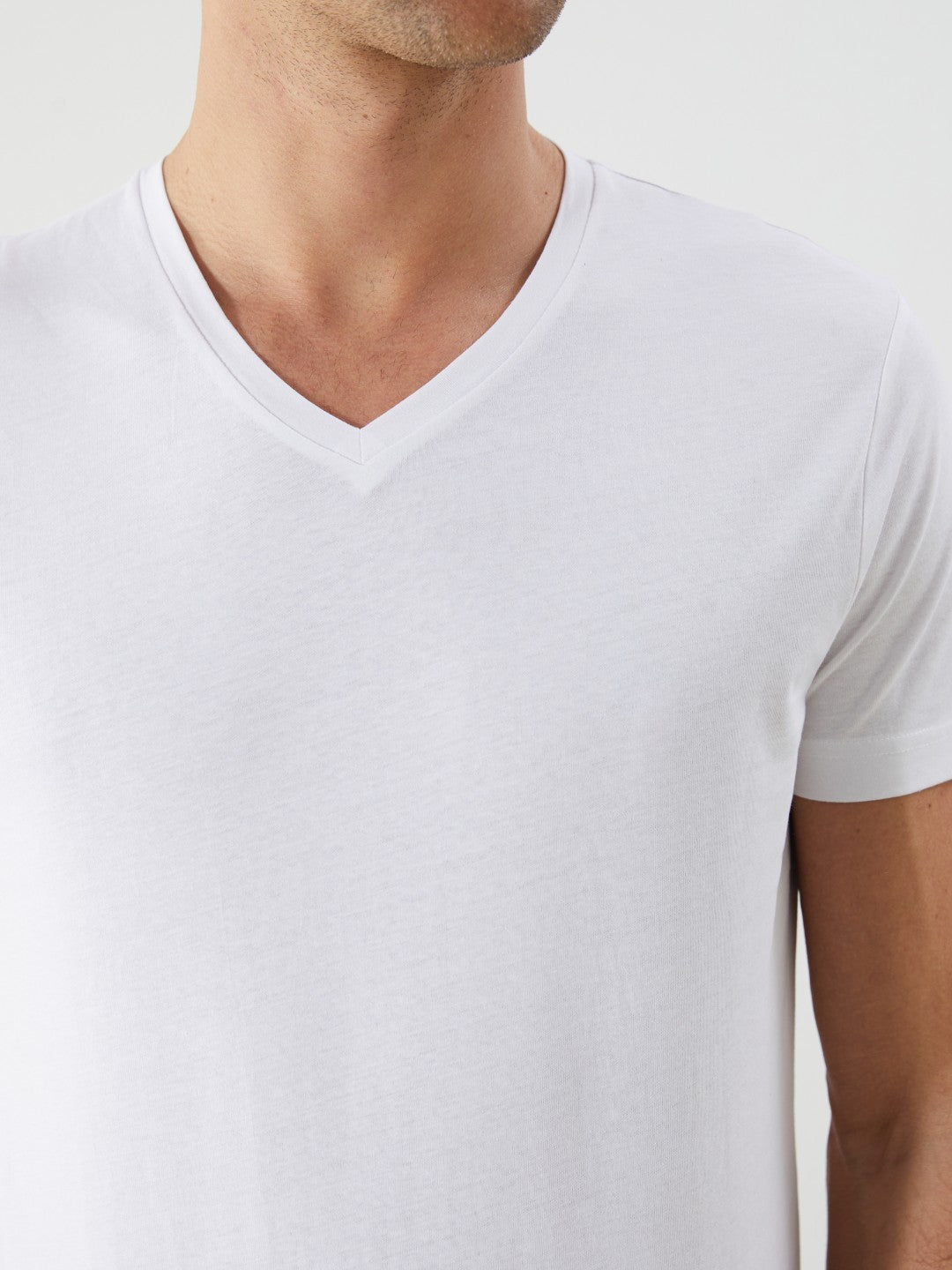 LCW Classic V-Neck Short Sleeve Combed Cotton Men T-Shirt