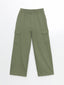 Elastic Waist Girls Cargo Sweatpants