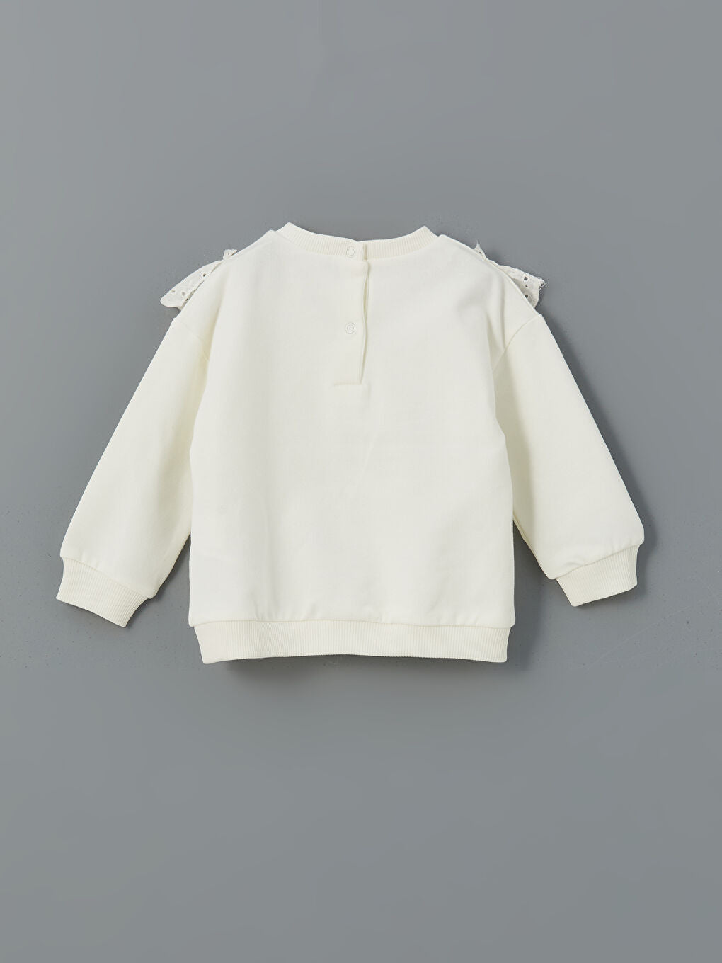 LCW baby Ecru Crew Neck Baby Girl Sweatshirt and Tights 2-Pack