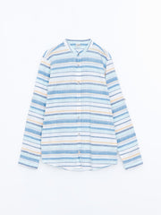 LCW Kids Blue Mandarin Collar BoyS Shirt