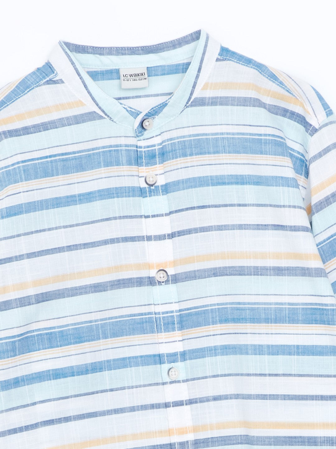 LCW Kids Blue Mandarin Collar BoyS Shirt