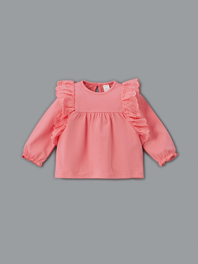 LCW baby Pink Crew Neck Floral Baby Girl Blouse and Leggings 2-Pack Main Image