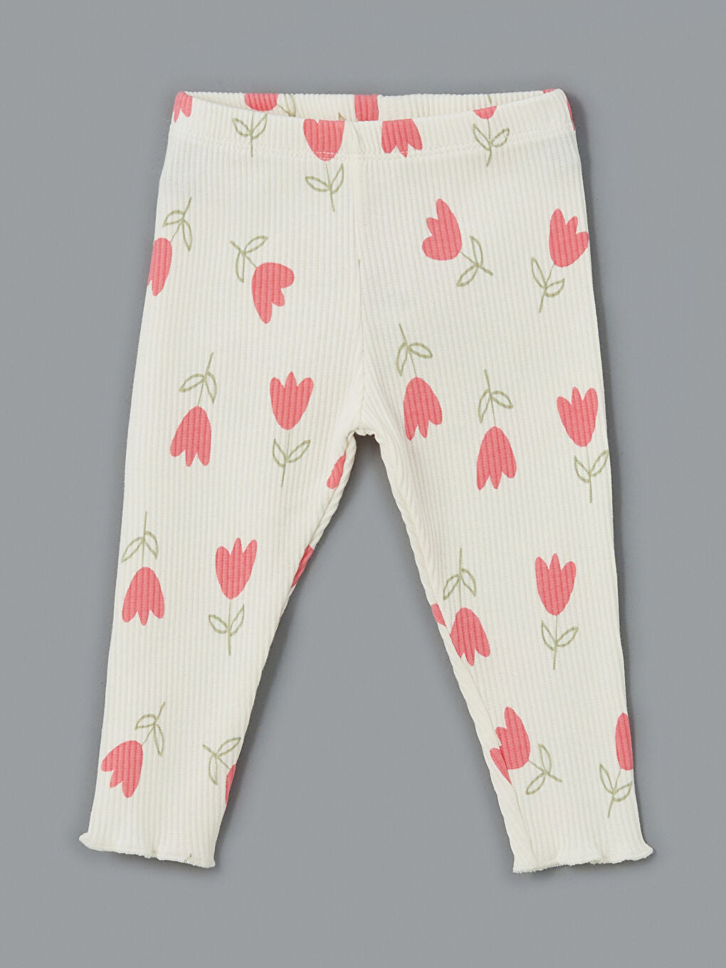 LCW baby Pink Crew Neck Floral Baby Girl Blouse and Leggings 2-Pack