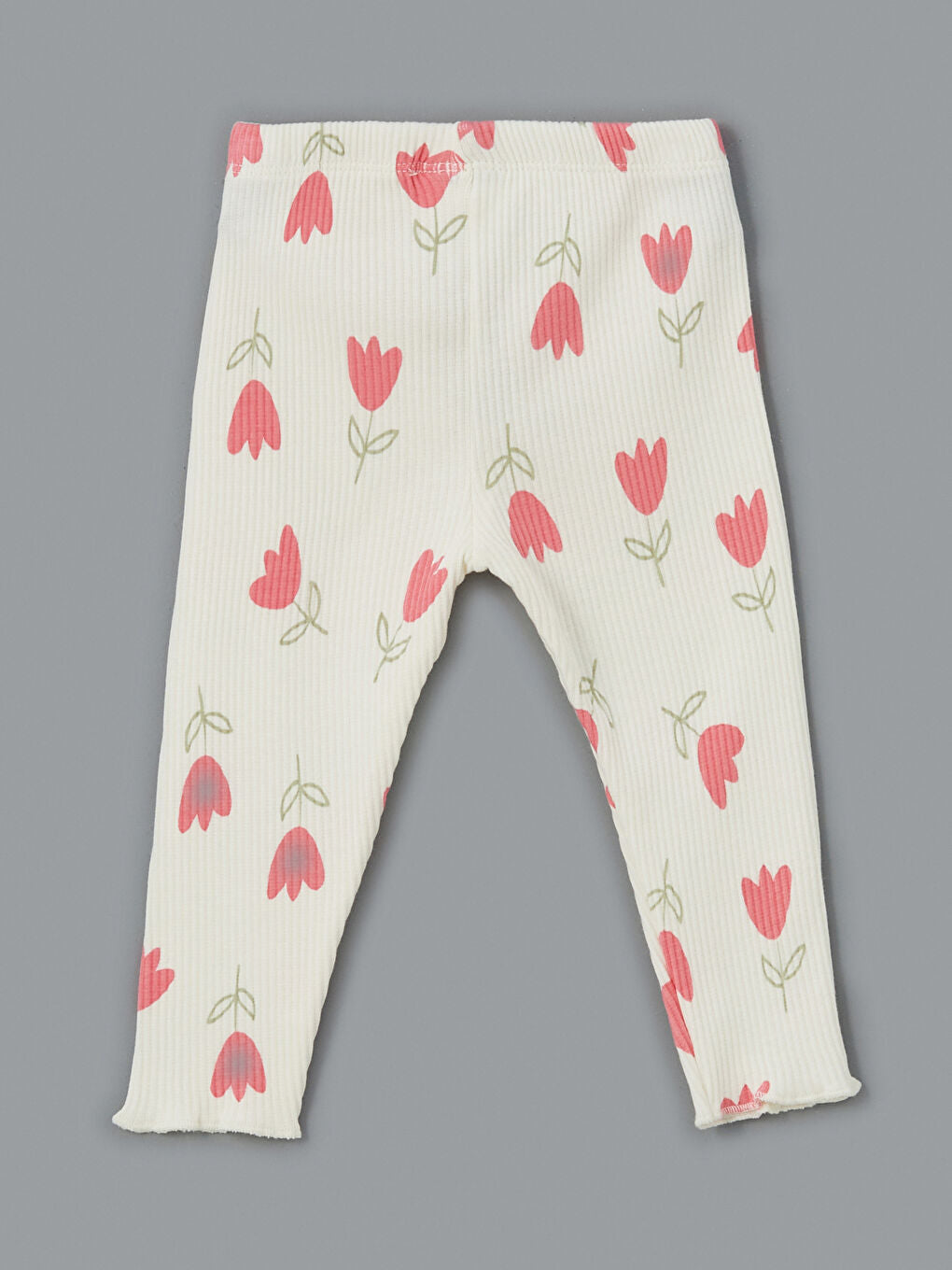 LCW baby Pink Crew Neck Floral Baby Girl Blouse and Leggings 2-Pack