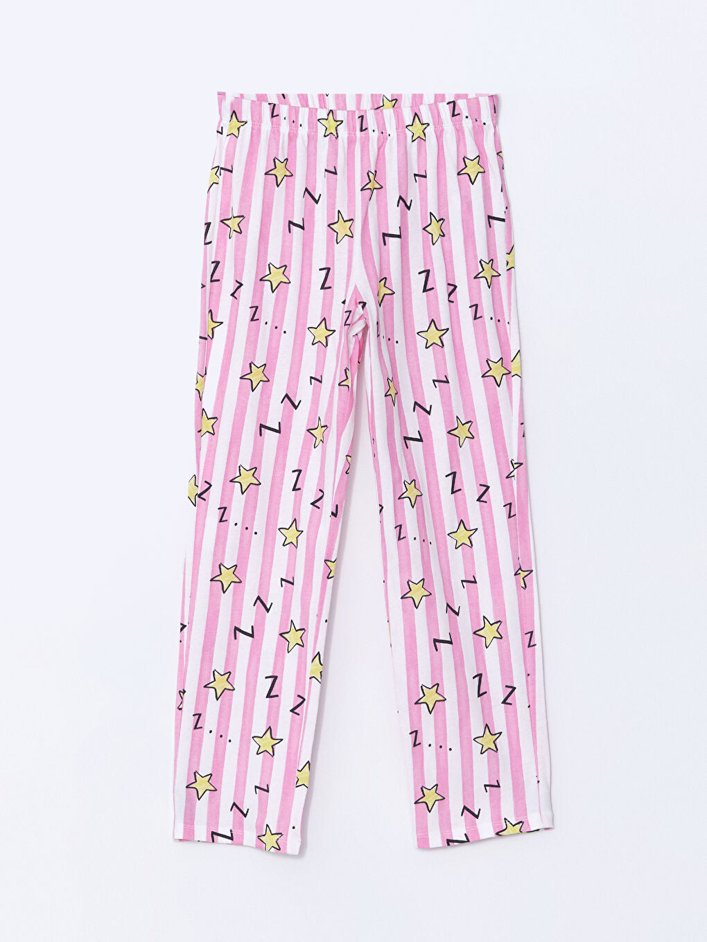 LCW Kids Pink Crew Neck Girls Pajama Set