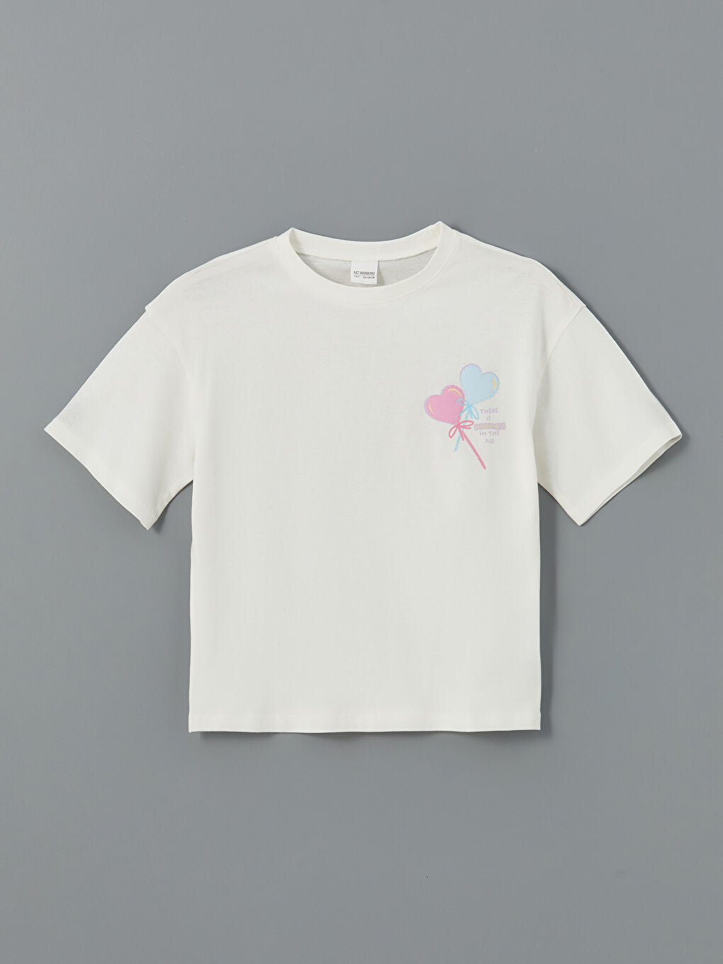 LCW Kids Ecru Crew Neck Girls Pajama Set
