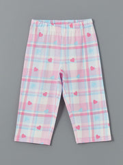 LCW Kids Ecru Crew Neck Girls Pajama Set