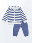 LCW Baby Hooded Baby Boy Cardigan And Tracksuit Bottom 2-Piece Set