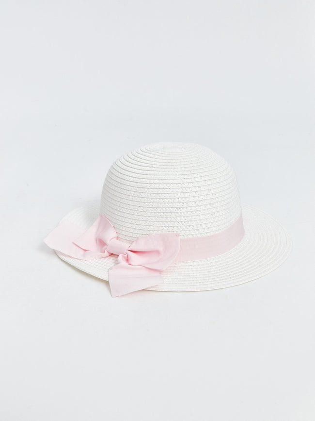 LCW Baby Bow Detailed Baby Girl Straw Hat Hover Image
