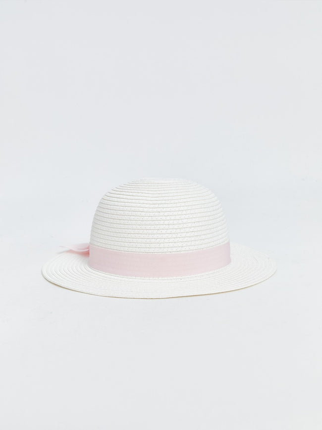 LCW Baby Bow Detailed Baby Girl Straw Hat Main Image