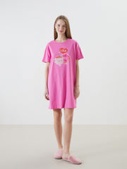 LCW Young Crew Neck Printed Women Nightgown