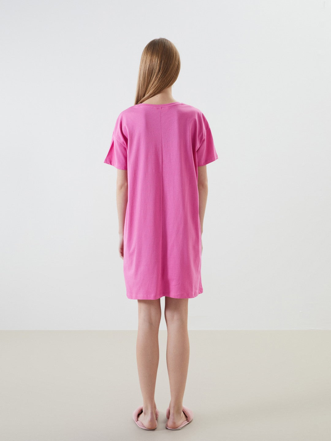 LCW Young Crew Neck Printed Women Nightgown