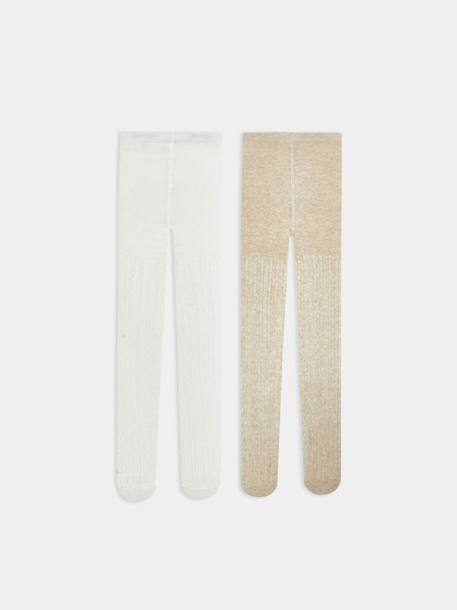 LCW Baby Patterned Baby Girl Tights 2-Pack Hover Image