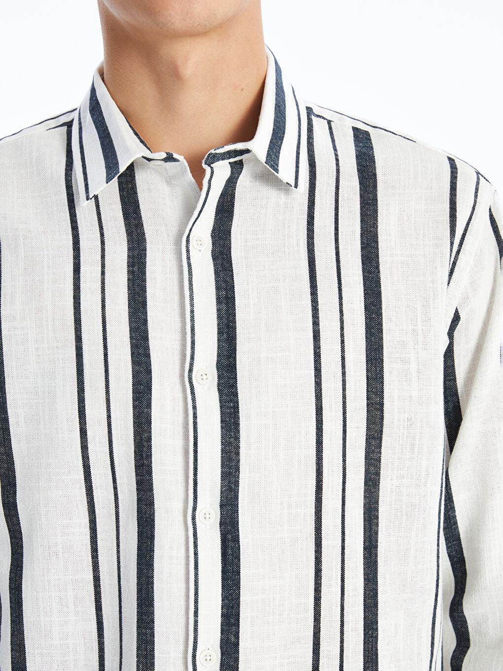 XSIDE Green Regular Fit Long Sleeve Striped Men Shirt