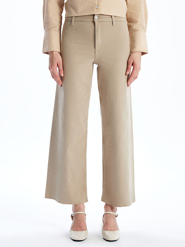 LCW Jeans Beige Wideleg Women Jeans Main Image