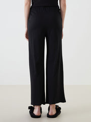 LCW DREAM Black Elastic Waist Women Pajama Bottoms
