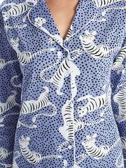 LCW DREAM Lilac Shirt Collar Zebra Patterned Women Pajama Set