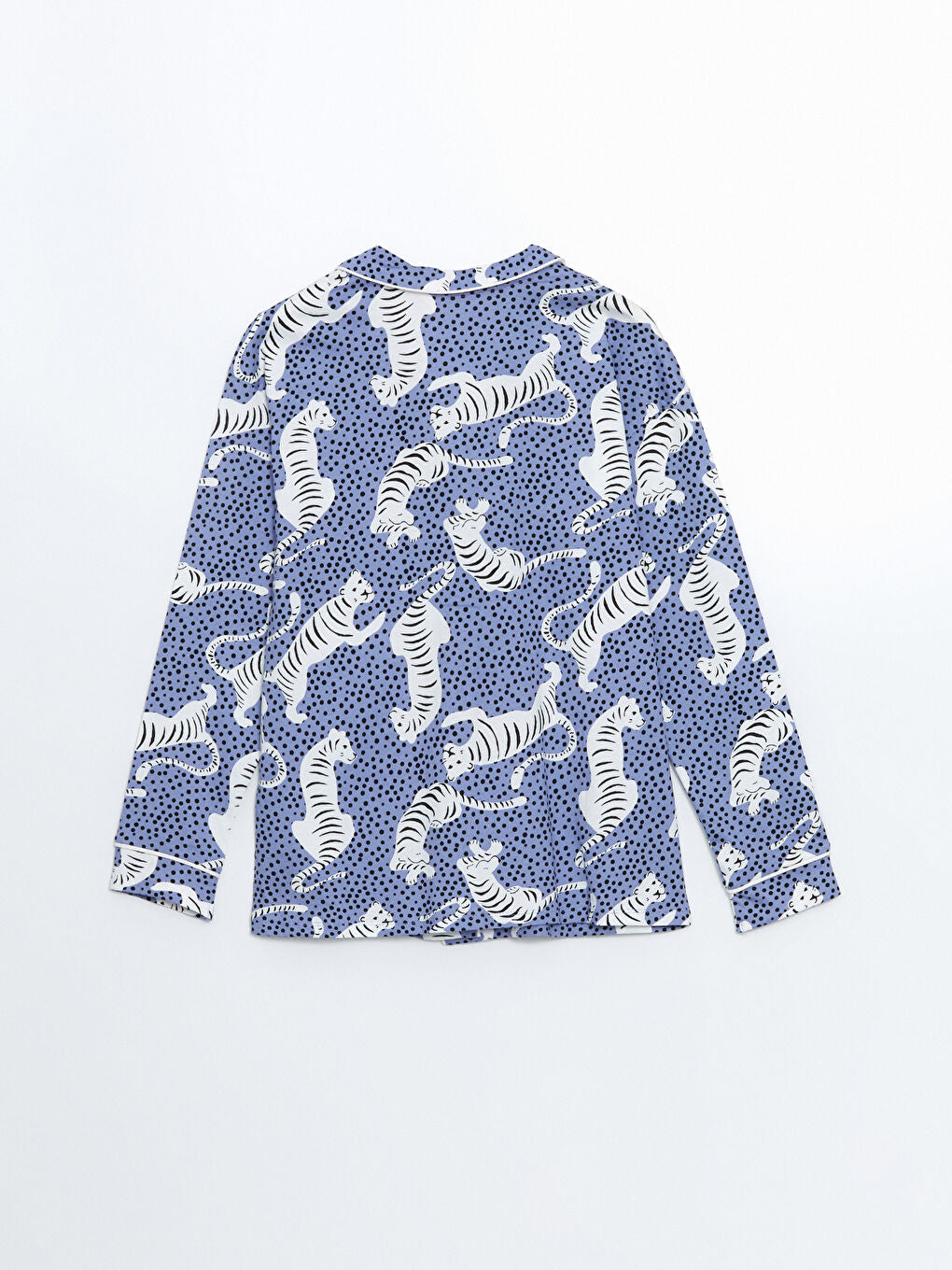 LCW DREAM Lilac Shirt Collar Zebra Patterned Women Pajama Set