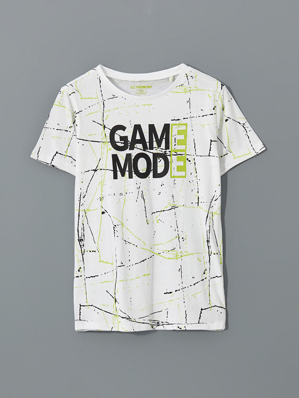 LCW Kids White Crew Neck Boy Shorts Pajama Set