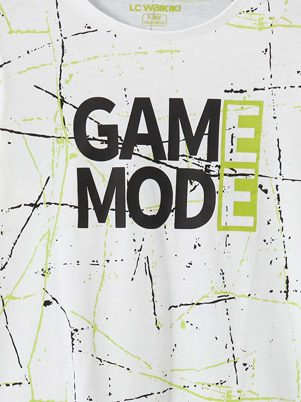 LCW Kids White Crew Neck Boy Shorts Pajama Set