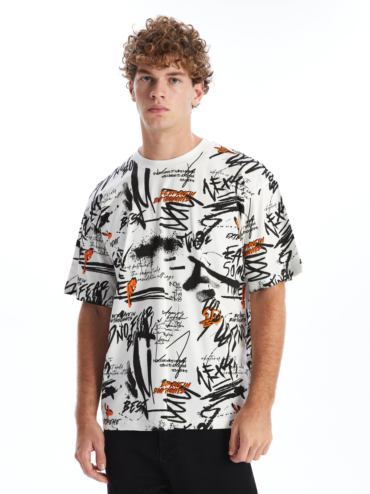 Xside- Crew Neck Short Sleeve Printed Combed Cotton Men T-Shirt
