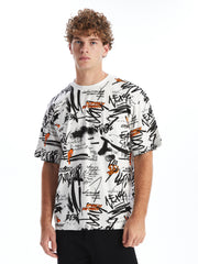 Xside- Crew Neck Short Sleeve Printed Combed Cotton Men T-Shirt