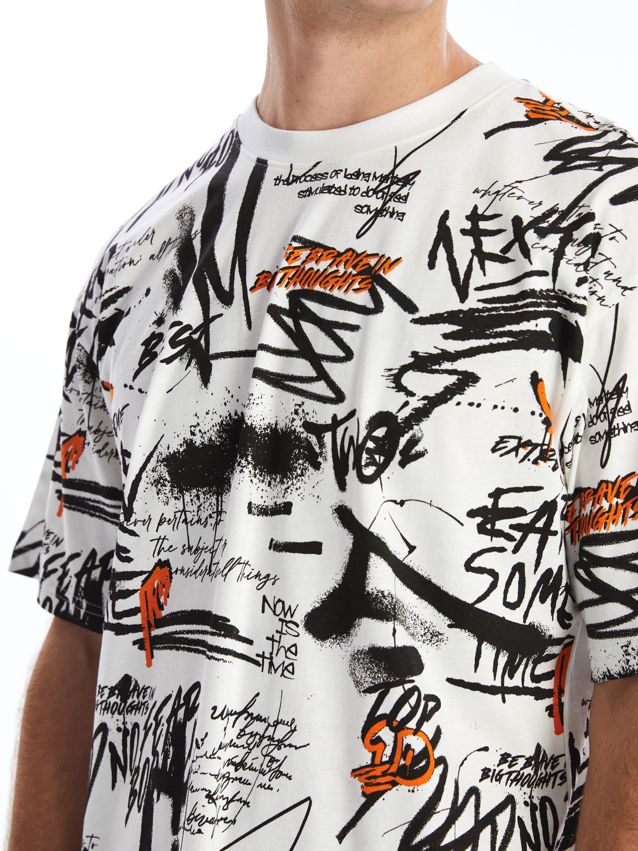 Xside- Crew Neck Short Sleeve Printed Combed Cotton Men T-Shirt