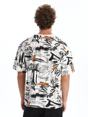 Xside- Crew Neck Short Sleeve Printed Combed Cotton Men T-Shirt