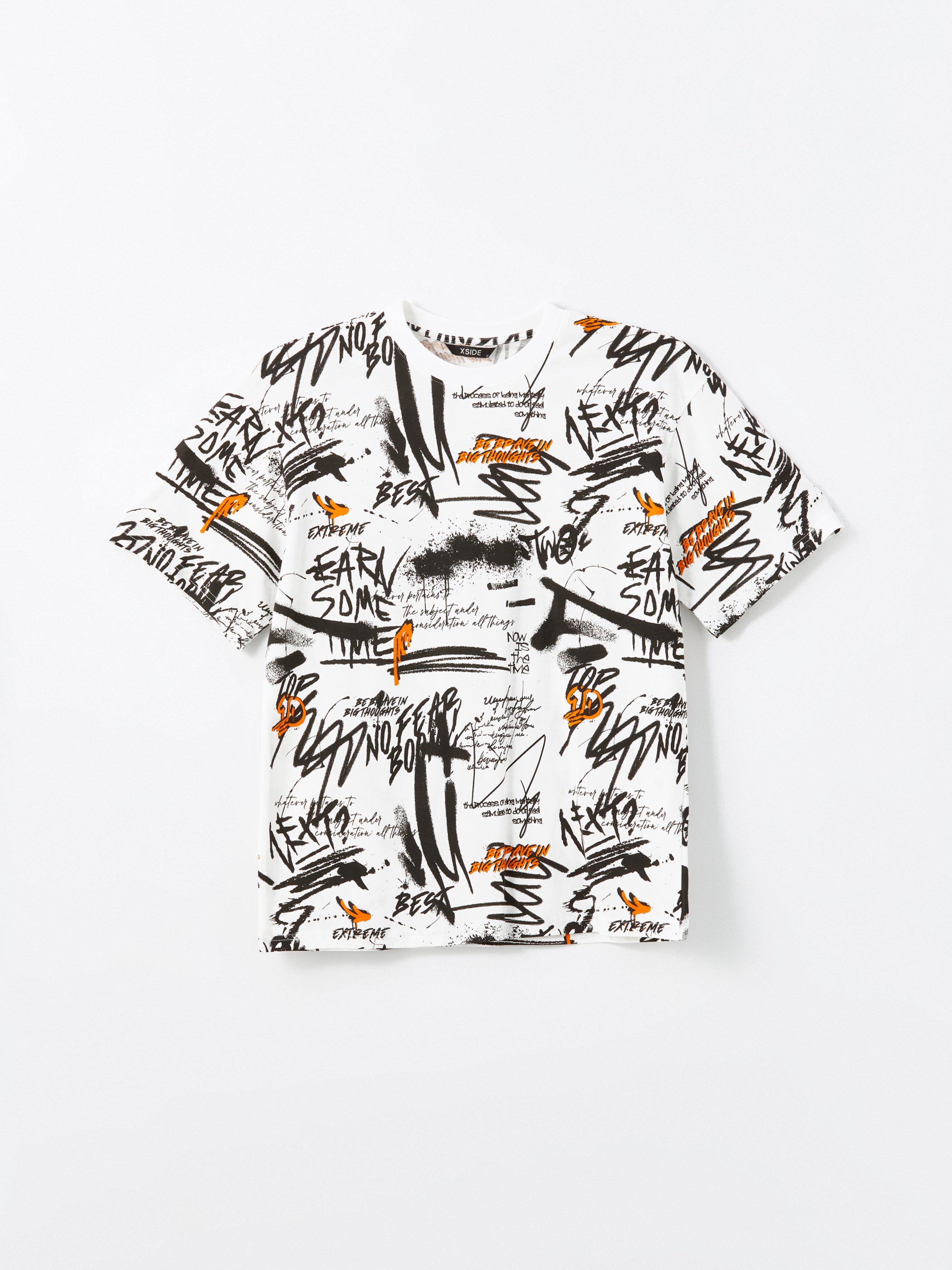 Xside- Crew Neck Short Sleeve Printed Combed Cotton Men T-Shirt