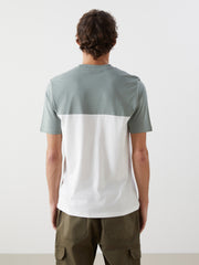 Xside- Crew Neck Short Sleeve Color Block Combed Cotton Men T-Shirt