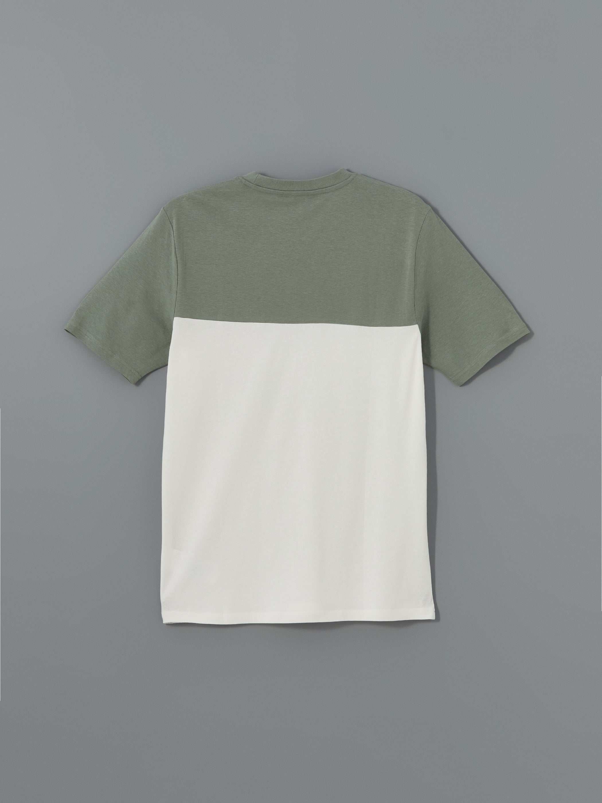 Xside- Crew Neck Short Sleeve Color Block Combed Cotton Men T-Shirt