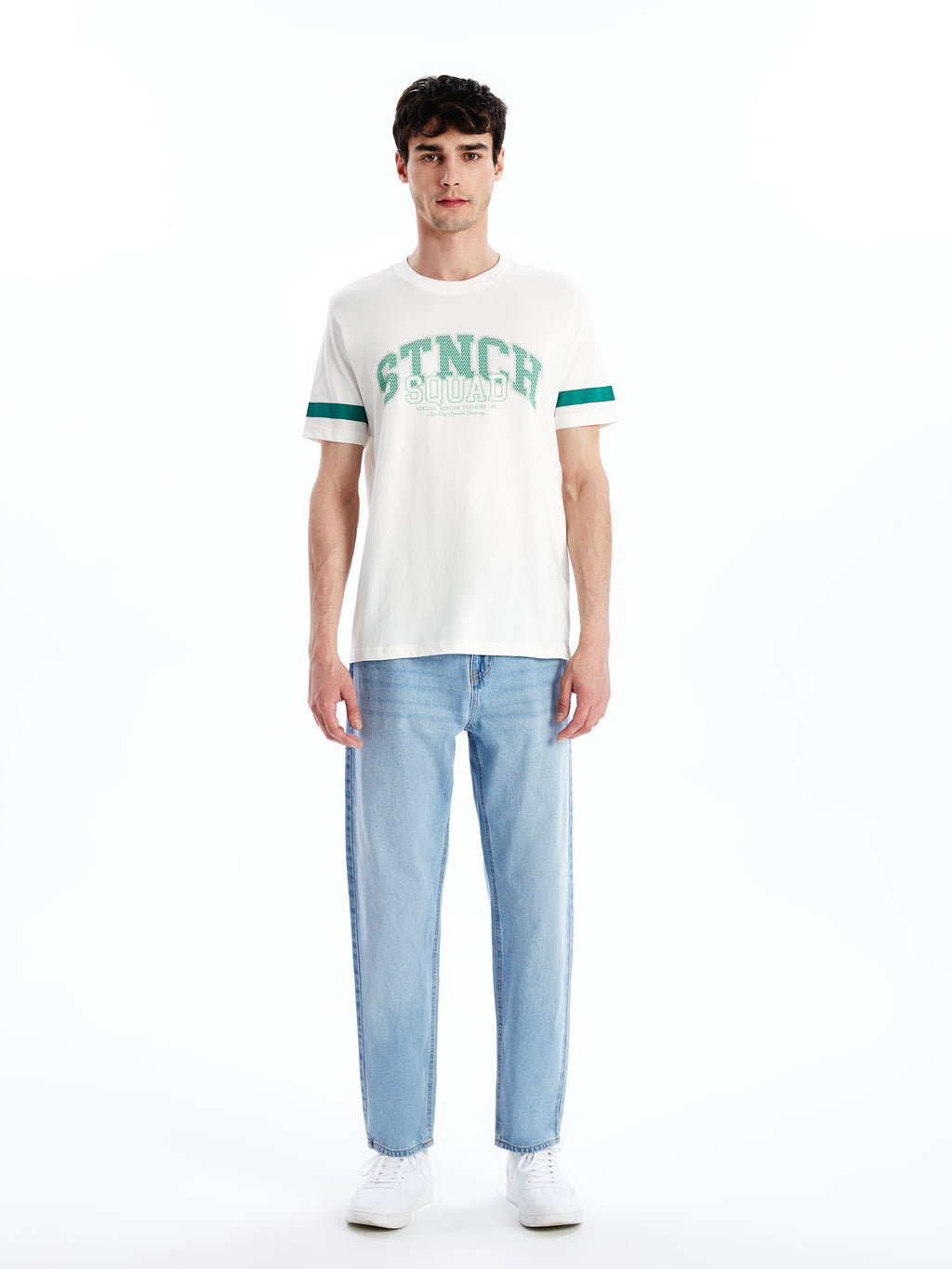 Xside- Crew Neck Short Sleeve Printed Combed Cotton Men T-Shirt