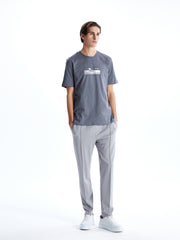Xside- Crew Neck Short Sleeve Printed Combed Cotton Men T-Shirt