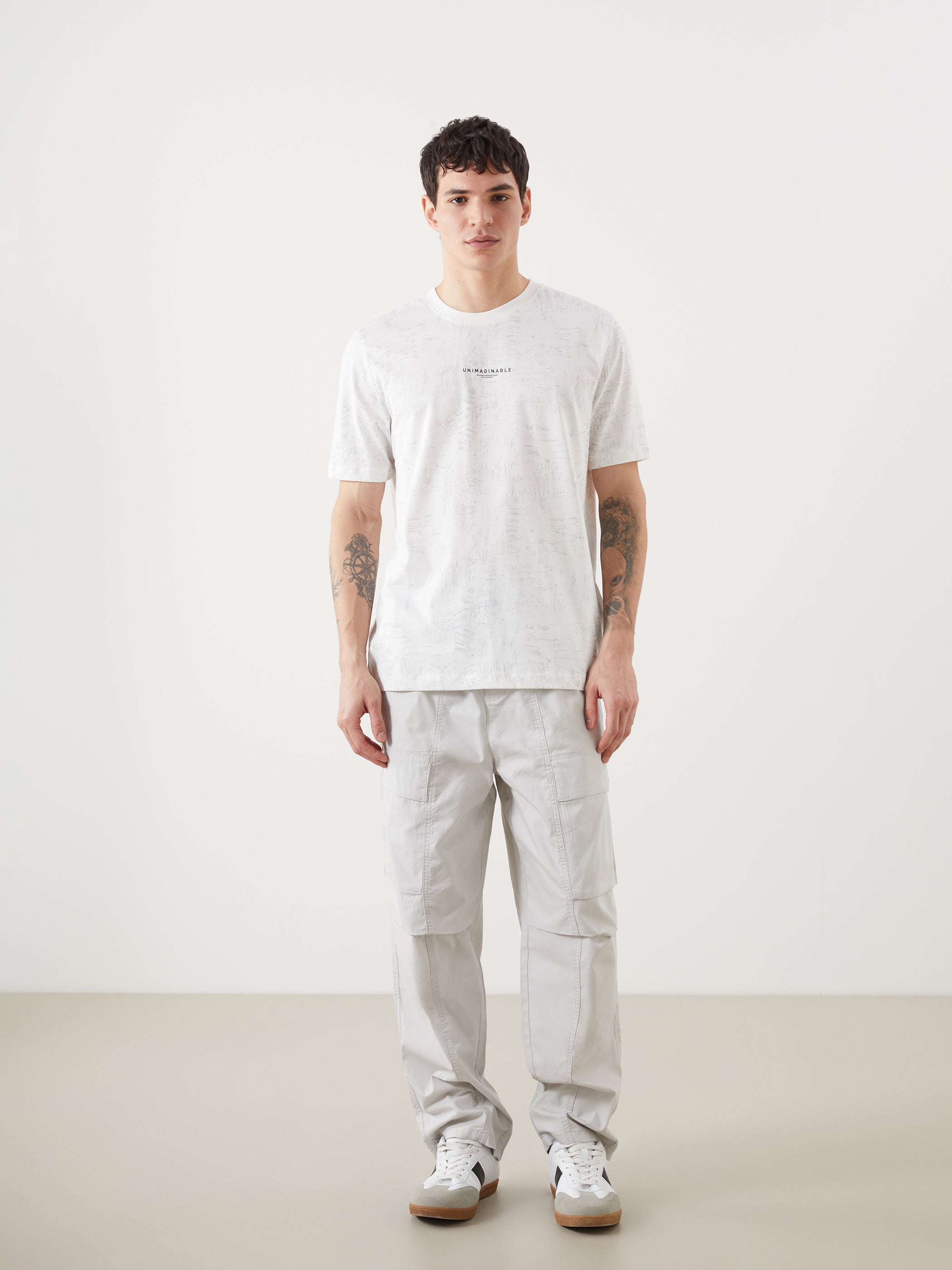 Xside- Crew Neck Short Sleeve Printed Combed Cotton Men T-Shirt